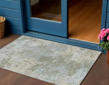 3' X 5' Sage And Gray Abstract Washable Indoor Outdoor Area Rug