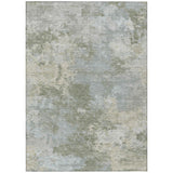5' X 8' Sage And Gray Abstract Washable Indoor Outdoor Area Rug
