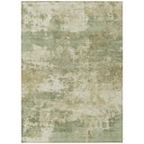 5' X 8' Lime Green And Beige Abstract Washable Indoor Outdoor Area Rug