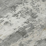 5' X 8' Pewter And Ivory Abstract Washable Indoor Outdoor Area Rug
