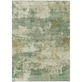 5' X 8' Sage And Beige Abstract Washable Indoor Outdoor Area Rug