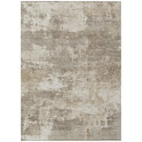 5' X 8' Taupe And Beige Abstract Washable Indoor Outdoor Area Rug
