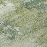 5' X 8' Fern Green And Ivory Abstract Washable Indoor Outdoor Area Rug