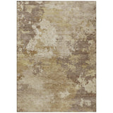 5' X 8' Wheat And Beige Abstract Washable Indoor Outdoor Area Rug