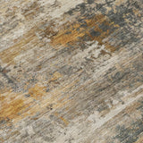 3' X 5' Khaki And Gray Abstract Washable Indoor Outdoor Area Rug