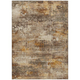 5' X 8' Rust And Beige Abstract Washable Indoor Outdoor Area Rug