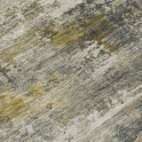 3' X 5' Pewter And Gray Abstract Washable Indoor Outdoor Area Rug