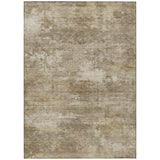 3' X 5' Beige And Brown Abstract Washable Indoor Outdoor Area Rug