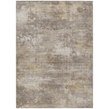 3' X 5' Pewter And Beige Abstract Washable Indoor Outdoor Area Rug