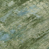 3' X 5' Green And Blue Abstract Washable Indoor Outdoor Area Rug