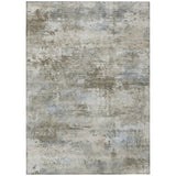 3' X 5' Tan And Beige Abstract Washable Indoor Outdoor Area Rug
