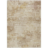 3' X 5' Beige And Brown Abstract Washable Indoor Outdoor Area Rug