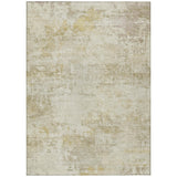 3' X 5' Beige And Ivory Abstract Washable Indoor Outdoor Area Rug