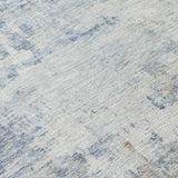 3' X 5' Sky Blue And Ivory Abstract Washable Indoor Outdoor Area Rug