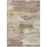 5' X 8' Coffee And Ivory Abstract Washable Indoor Outdoor Area Rug