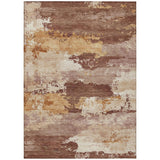 5' X 8' Rust And Beige Abstract Washable Indoor Outdoor Area Rug