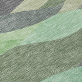 3' X 5' Sage And Beige Abstract Washable Indoor Outdoor Area Rug