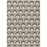 5' X 8' Brown And Beige Geometric Washable Indoor Outdoor Area Rug