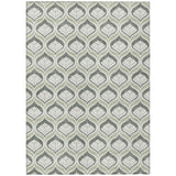 3' X 5' Lime Green And Beige Geometric Washable Indoor Outdoor Area Rug