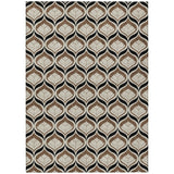 3' X 5' Chocolate Beige And Brown Geometric Washable Indoor Outdoor Area Rug