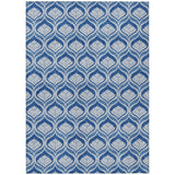 3' X 5' Navy Blue And Sky Blue Geometric Washable Indoor Outdoor Area Rug