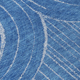 5' X 8' Navy Blue And Sky Blue Geometric Washable Indoor Outdoor Area Rug