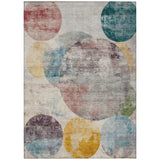 3' X 5' Beige Teal Blue And Gold Geometric Washable Indoor Outdoor Area Rug