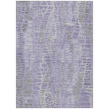 3' X 5' Purple And Gray Abstract Washable Indoor Outdoor Area Rug