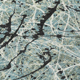 3' X 5' Artichoke Green Black And Ivory Abstract Washable Indoor Outdoor Area Rug