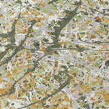 3' X 5' Olive Green Gold And Ivory Abstract Washable Indoor Outdoor Area Rug