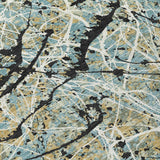 3' X 5' Teal Blue Black And Ivory Abstract Washable Indoor Outdoor Area Rug