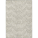 3' X 5' Beige And Ivory Geometric Washable Indoor Outdoor Area Rug
