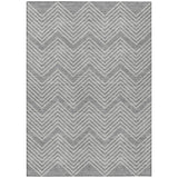 3' X 5' Gray And Ivory Geometric Washable Indoor Outdoor Area Rug