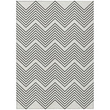 3' X 5' Ivory And Black Geometric Washable Indoor Outdoor Area Rug