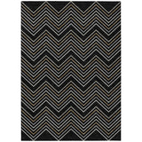 3' X 5' Black Ivory And Copper Geometric Washable Indoor Outdoor Area Rug