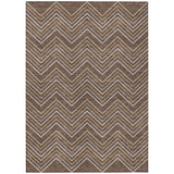 3' X 5' Brown Ivory And Copper Geometric Washable Indoor Outdoor Area Rug