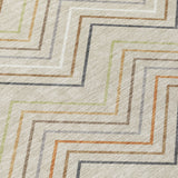 3' X 5' Beige Ivory And Brown Striped Washable Indoor Outdoor Area Rug
