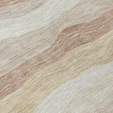 5' X 8' Beige Brown And Ivory Striped Washable Indoor Outdoor Area Rug