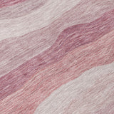 3' X 5' Salmon Peach And Beige Striped Washable Indoor Outdoor Area Rug