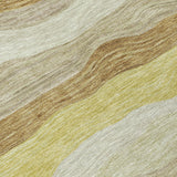 5' X 8' Wheat Khaki And Beige Striped Washable Indoor Outdoor Area Rug