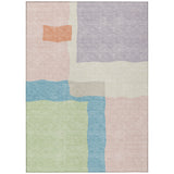 3' X 5' Pink Lavender And Coral Abstract Washable Indoor Outdoor Area Rug