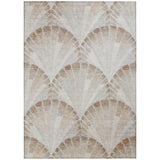 3' X 5' Beige And Brown Seashell Washable Indoor Outdoor Area Rug