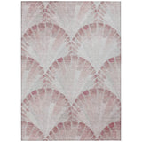 3' X 5' Blush And Ivory Seashell Washable Indoor Outdoor Area Rug