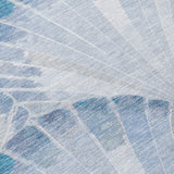3' X 5' Sky Blue And Ivory Seashell Washable Indoor Outdoor Area Rug