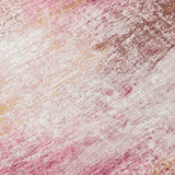3' X 5' Blush Gold And Ivory Abstract Washable Indoor Outdoor Area Rug