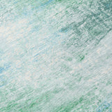 3' X 5' Mint Green Teal Blue And Ivory Abstract Washable Indoor Outdoor Area Rug