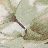 3' X 5' Lime Green Ivory And Beige Botanical Leaves Washable Indoor Outdoor Area Rug