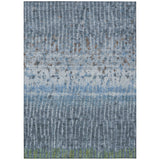 3' X 5' Blue And Green Abstract Washable Indoor Outdoor Area Rug