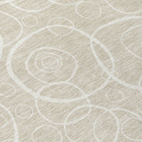 3' X 5' Beige And Ivory Geometric Washable Indoor Outdoor Area Rug