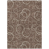3' X 5' Brown And Beige Geometric Washable Indoor Outdoor Area Rug